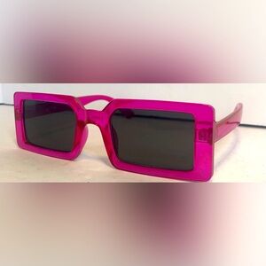Untamid Womens Designer Rectangle Sunglasses. Pink. Black Lenses 50[]22-142